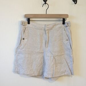 Athleta 2023 Voyager Tan Linen Shorts Women's 12